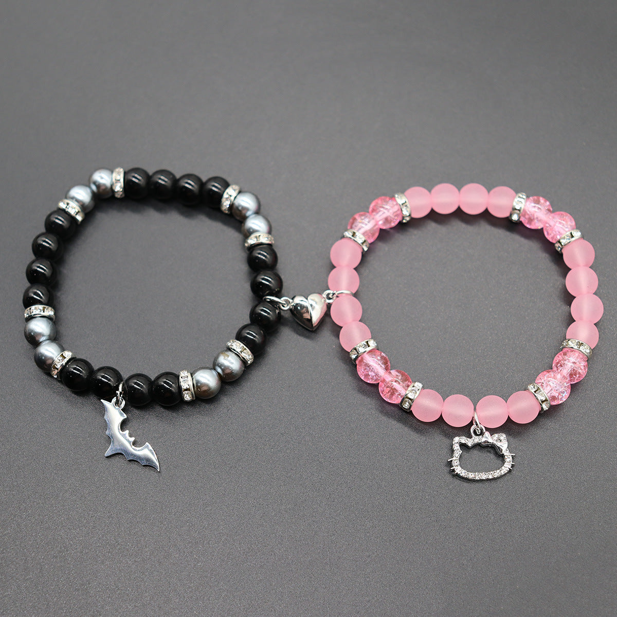 Wholesale Natural Stone Moon Sun Love Heart Magnetic Beaded Bracelet